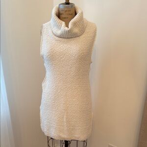 Umgee Cream Sleeveless Cowl Neck Sweater